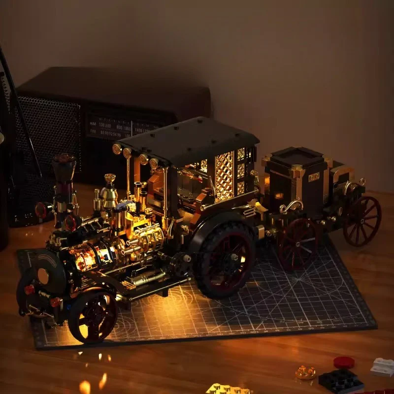 1331pcs HUIYOYOYI H1003 Retro Mechanical Steam Car - Image 4
