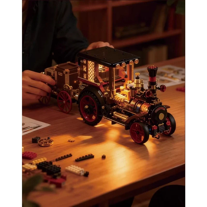 1331pcs HUIYOYOYI H1003 Retro Mechanical Steam Car - Image 5