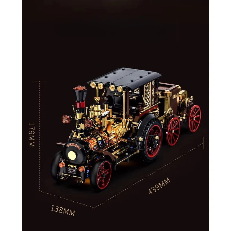 1331pcs HUIYOYOYI H1003 Retro Mechanical Steam Car - Image 6