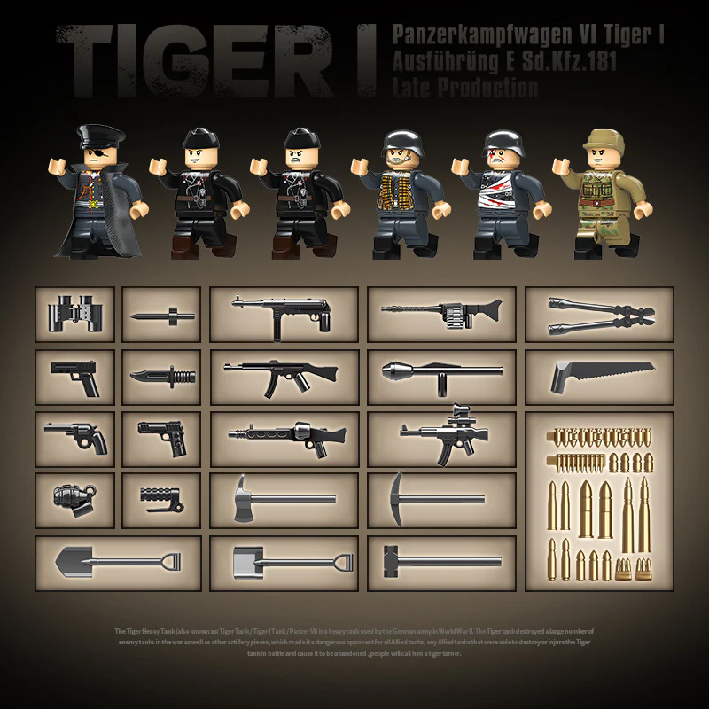1361 pcs QUANGUAN 100233 Tiger I heavy tank - Image 4