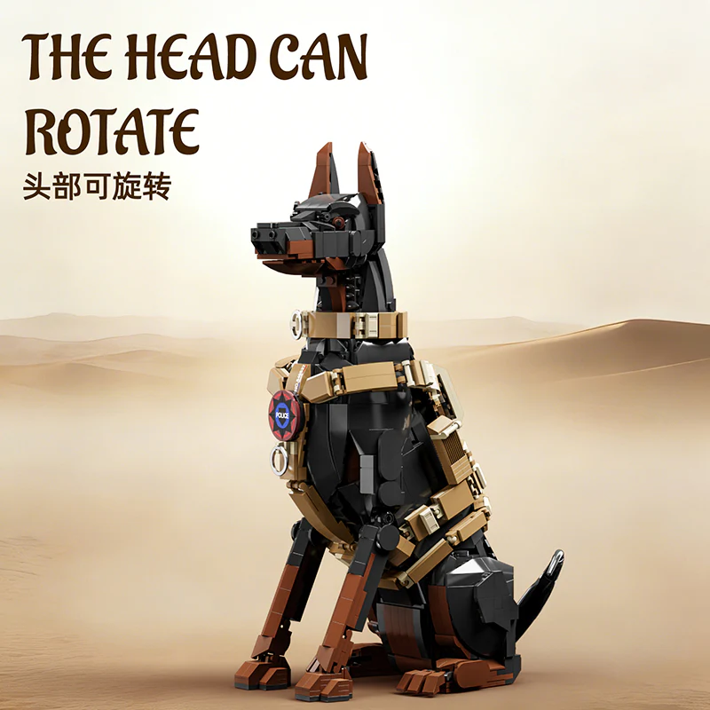 1376pcs YoLeXi  33132 Doberman Pinscher police dog. - Image 3