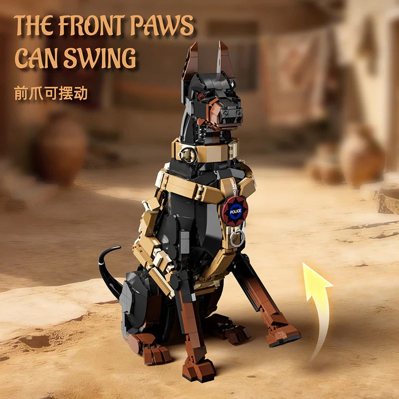 1376pcs YoLeXi  33132 Doberman Pinscher police dog. - Image 4