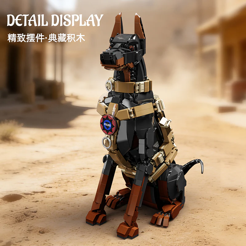 1376pcs YoLeXi  33132 Doberman Pinscher police dog. - Image 5