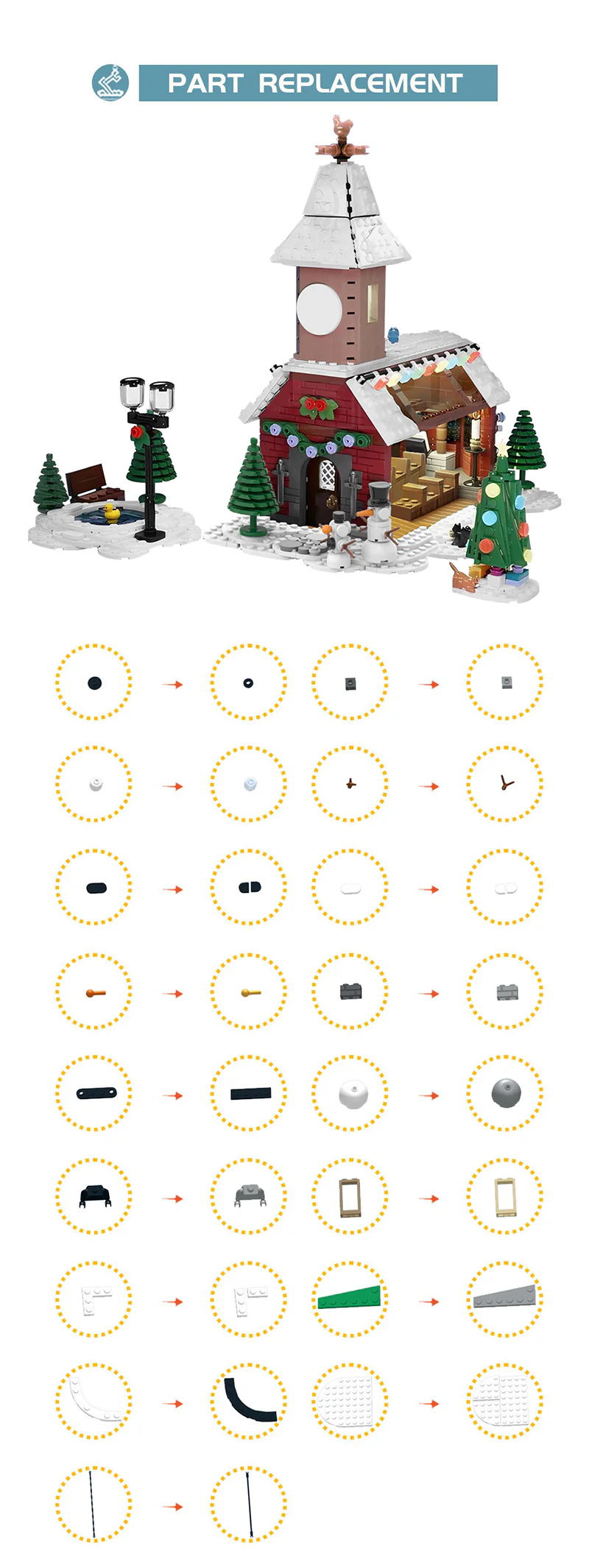 1383PCS MOC-167612,winter village - Image 7
