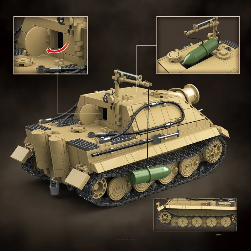 1394pcs QUANGUAN 100314 STURMTIGER German 38cm Assault Mortar - Image 4