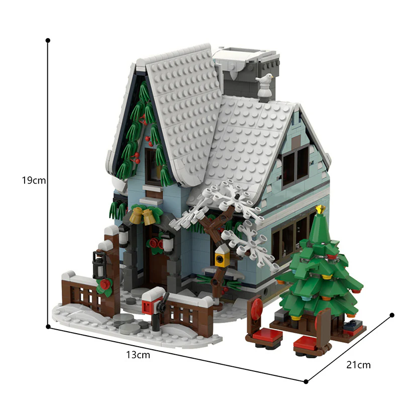 1400PCS MOC-92758 Winter Cabin - Image 5