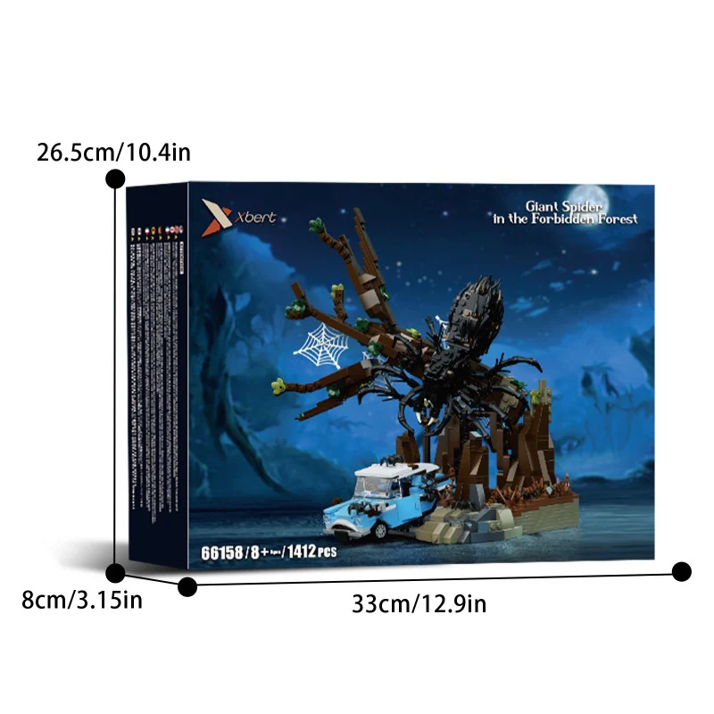 1412pcs JIESTAR 66158 Giant Spider In The Forbidden Forest - Image 5