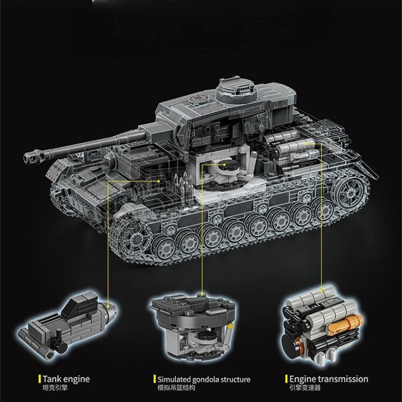 1419pcs 12GO 97003 PZ KPFW.IV AUSF.F2 1:12 - Image 5