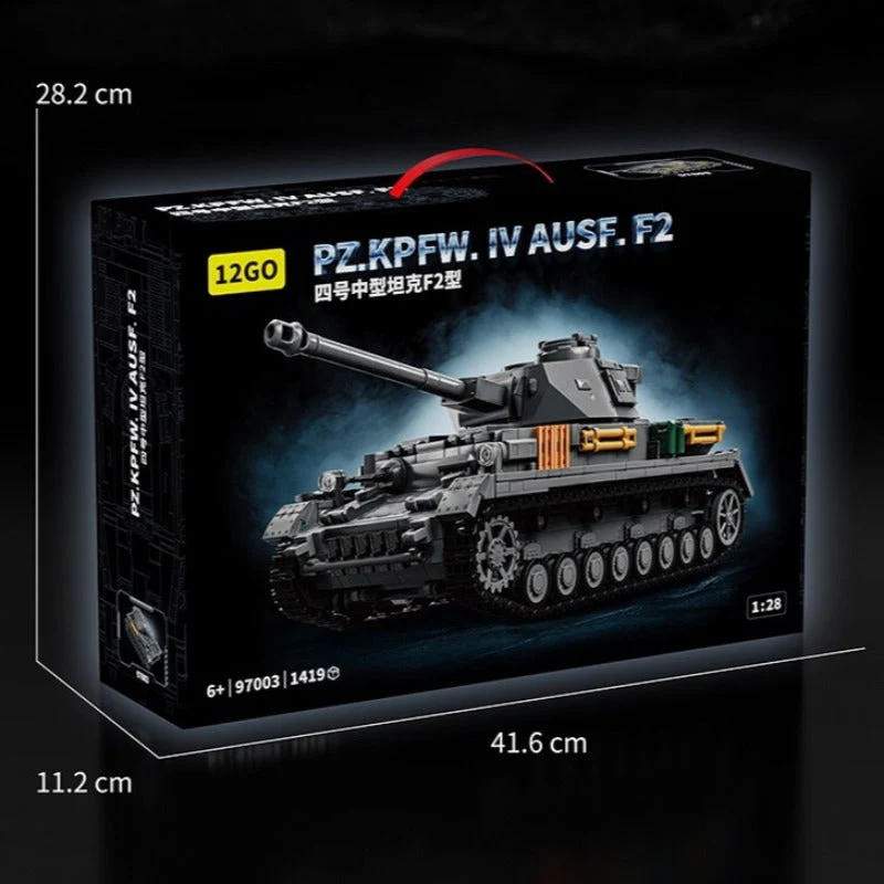 1419pcs 12GO 97003 PZ KPFW.IV AUSF.F2 1:12 - Image 7