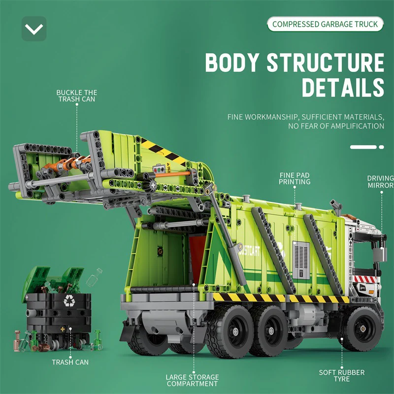 1468PCS Reobrix 22022 Compressed Garbage Truck - Image 2