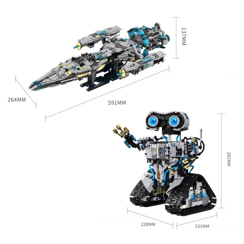 1468pcs T1107 Space Explanation：Spaceship Robot Combination 2N1 - Image 5