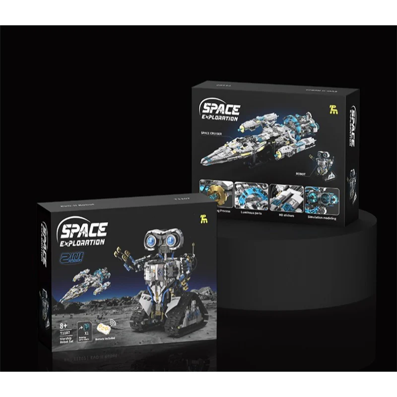 1468pcs T1107 Space Explanation：Spaceship Robot Combination 2N1 - Image 7