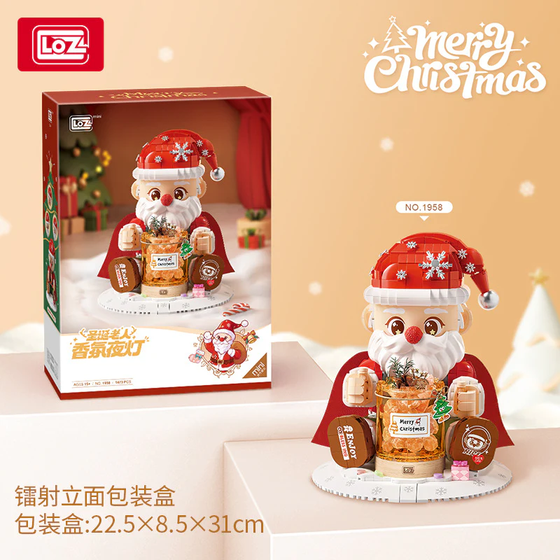 1473 pcs LOZ 1958 Santa night light - Image 4