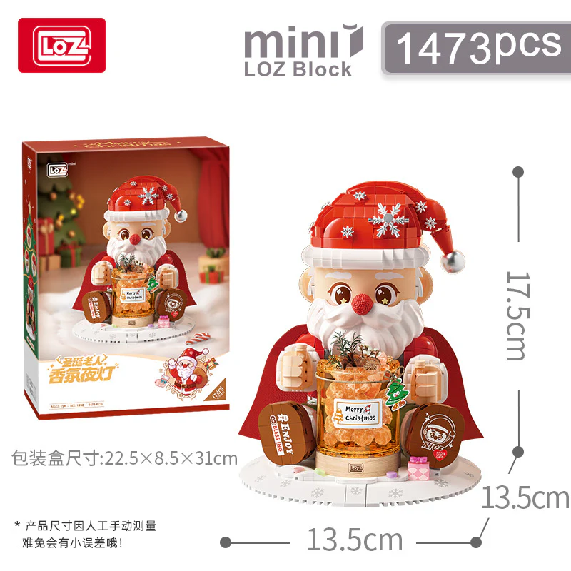 1473 pcs LOZ 1958 Santa night light - Image 5
