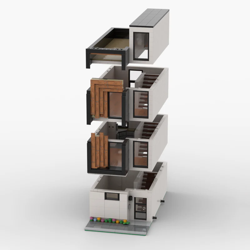 1493PCS MOC-85985 Modular Modern Town House - Image 4