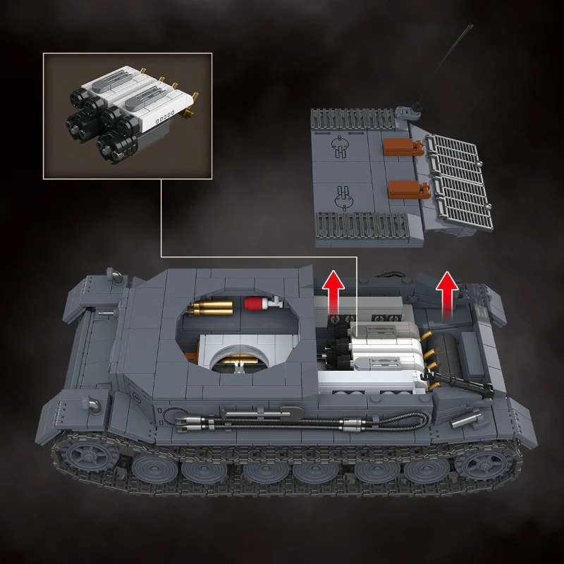 1531pcs QUANGUAN 100308 VK 45.01(P) Panzerkampfwagen VI Tiger (P) - Image 4