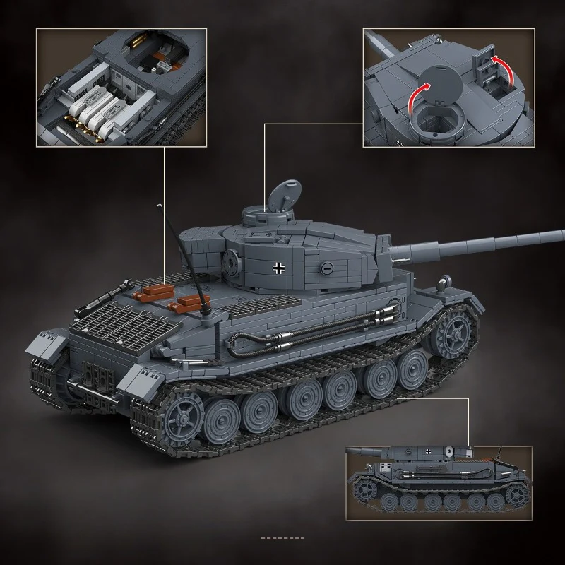 1531pcs QUANGUAN 100308 VK 45.01(P) Panzerkampfwagen VI Tiger (P) - Image 6