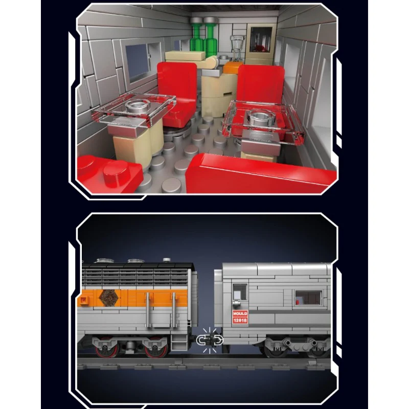 1751 pcs MouldKing 12018S USA EMD F7 WP Diesel Locomotive-Dynamic(with PF) - Image 5