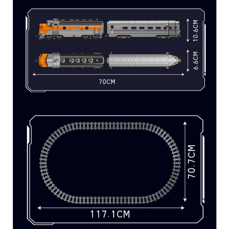 1751 pcs MouldKing 12018S USA EMD F7 WP Diesel Locomotive-Dynamic(with PF) - Image 7