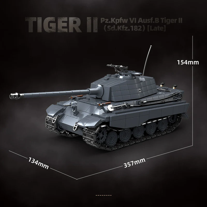 1563pcs QUANGUAN 100301 TIGER II  Pz.Kpfw VI Ausf.B Tiger II (Sd.Kfz.182) [Late] - Image 3