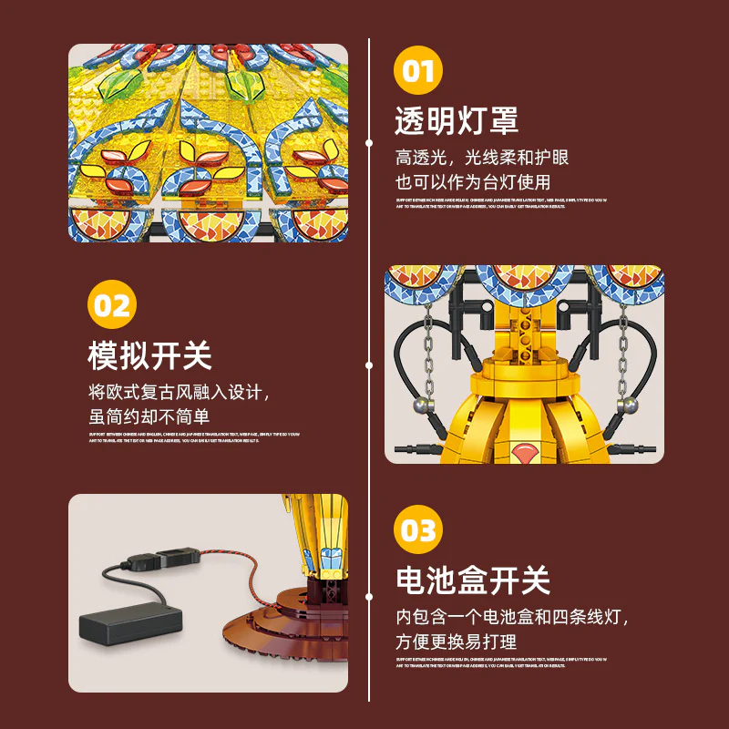 1570 pcs JIESTAR JJ9081 Retro Table Lamp - Image 4