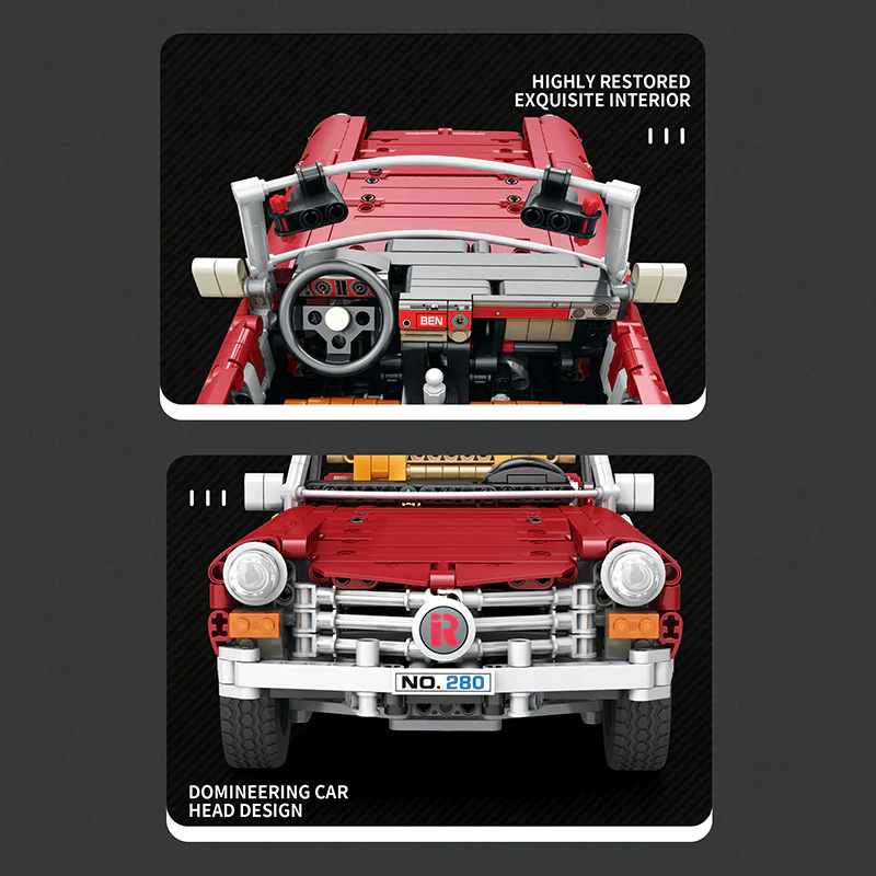 1578PCS Reobrix RB11005 Vintage Mercedes Benz 280SL Dynamic - Image 5