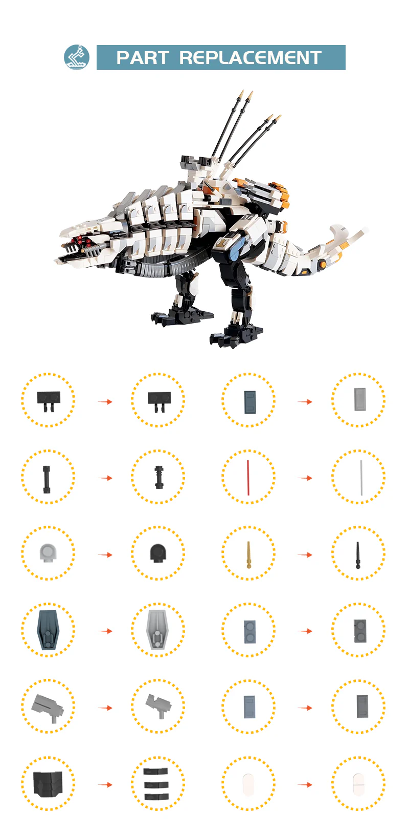 1598pcs MOC-176491,Horizon(Thunderjaw) - Image 4
