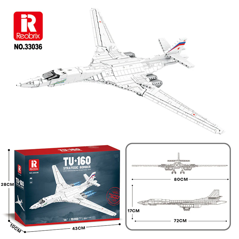 1598PCS Reobrix 33036 TU-160 Supersonic long-range Strategic bomber - Image 6
