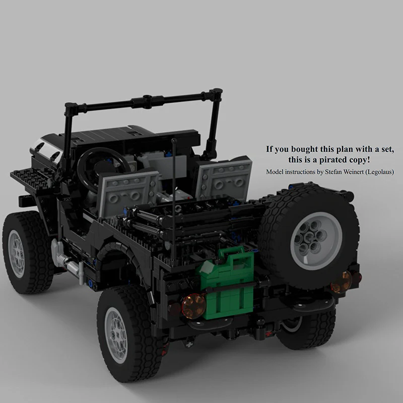 1615pcs  MOC-44696 Jeep Willys (Paramedic Version) with Trailer - Image 2