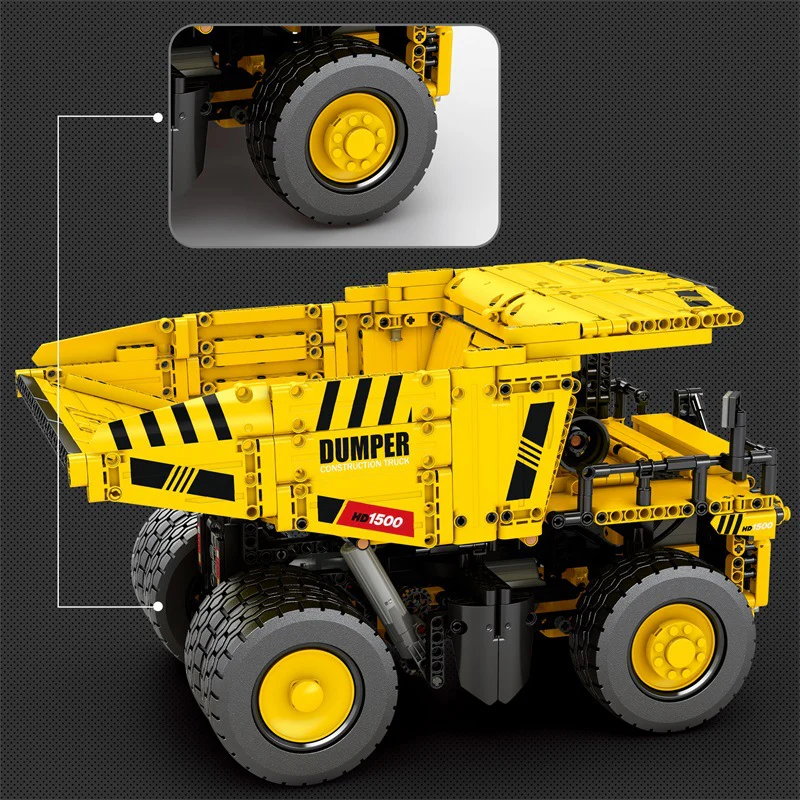 1622 pcs Reobrix 22025 Caterpillar 797 Mining Truck / Dump Truck Full RC - Image 3