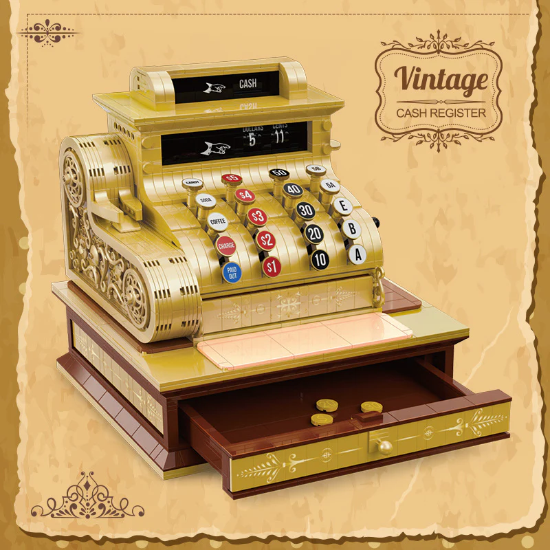 1630PCS ZHEGAO 00387 Vintage Cash Register - Image 2