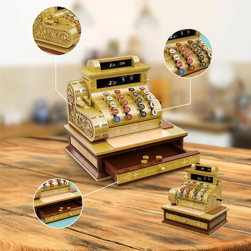 1630PCS ZHEGAO 00387 Vintage Cash Register - Image 3