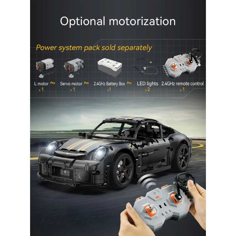 1655pcs CADA C63006  RUF GT 2019 RC Sports Car 1:10 - Image 7