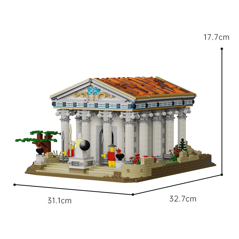 1663pcs MOC Ancient Greek Temple/Roman temple - Image 6