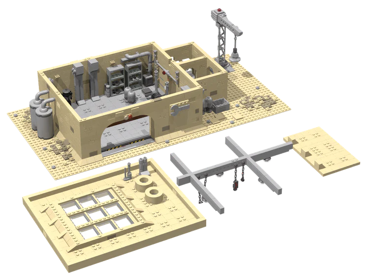 1673PCS MOC-68515 Tatooine Mos Eisley Repair Garage - Image 2