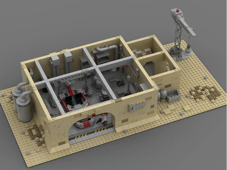 1673PCS MOC-68515 Tatooine Mos Eisley Repair Garage - Image 4