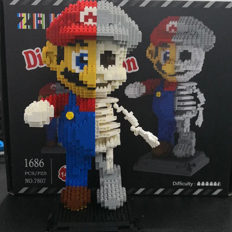 1686pcs ZRK 7807 Dissection Skeleton Super Mario Creator Magic Diamond Blocks - Image 2