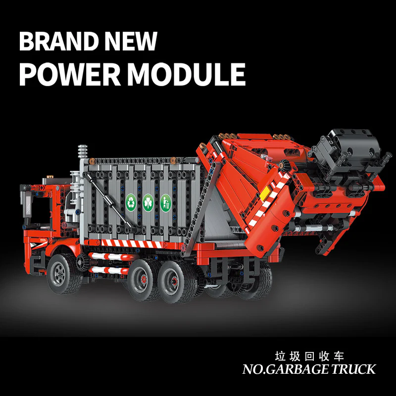 1689PCS MOULD KING 15019 Garbage Collection Truck Electric Remote Control - Image 2