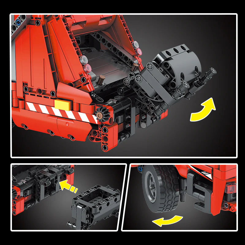 1689PCS MOULD KING 15019 Garbage Collection Truck Electric Remote Control - Image 4