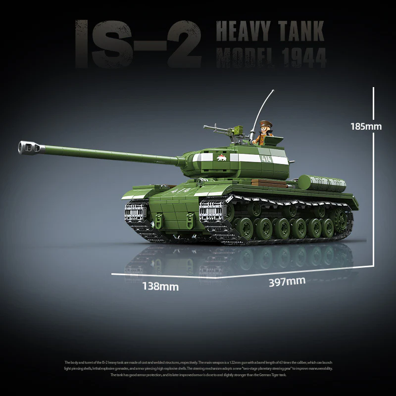1703pcs QUANGUAN 100249 IS-2 HEAVY TANK MODEL 1944 - Image 4