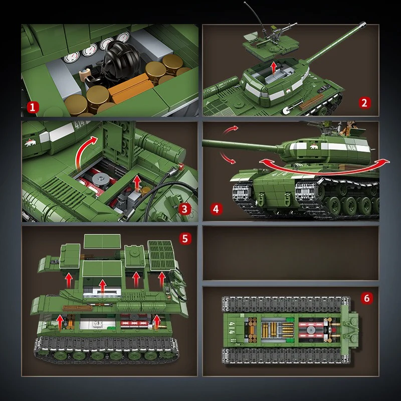 1703pcs QUANGUAN 100249 IS-2 HEAVY TANK MODEL 1944 - Image 5
