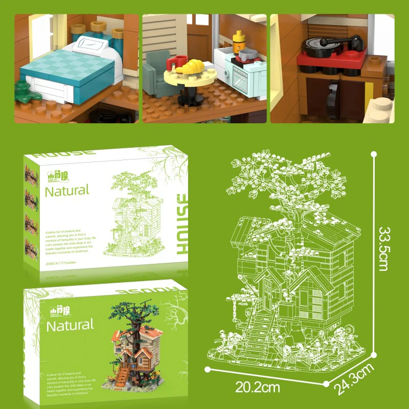 1711PCS XJD JD039 Four Seasons Tree House - Image 2