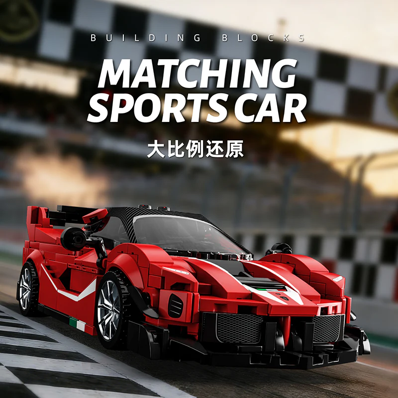 1728 pcs 12GO Trailer Set (Scania tractor unit + red Ferrari sports car) - Image 3