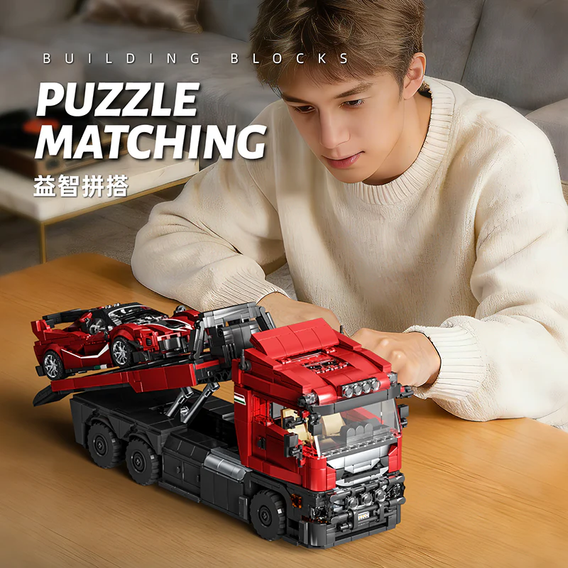1728 pcs 12GO Trailer Set (Scania tractor unit + red Ferrari sports car) - Image 5