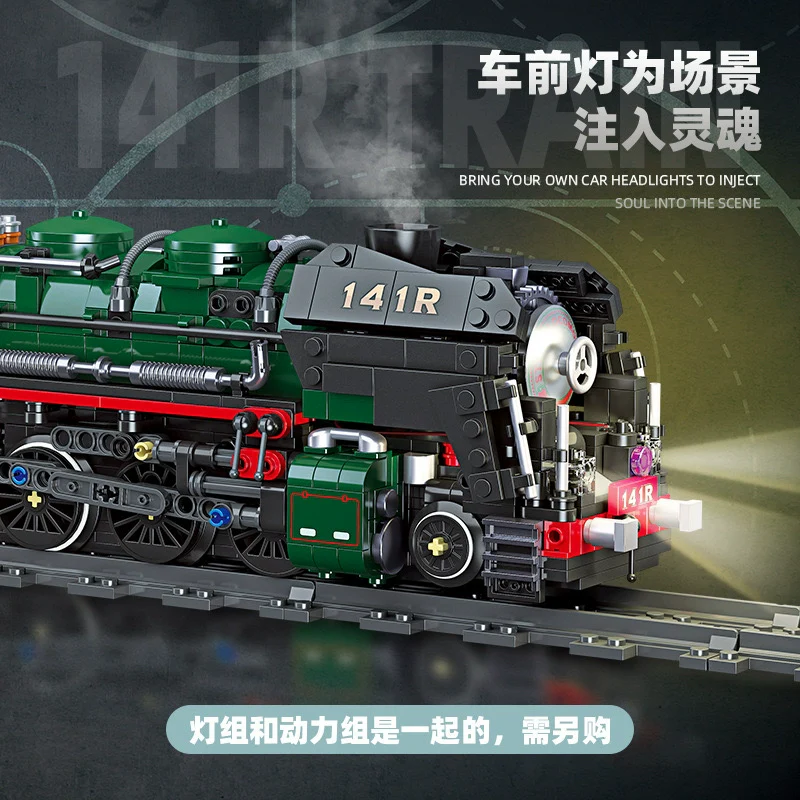 1782 pcs JIESTAR 59098 French 141R steam locomotive Vintage steam train - Image 2