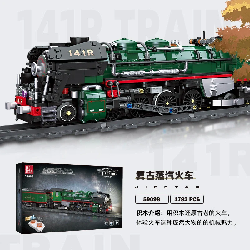 1782 pcs JIESTAR 59098 French 141R steam locomotive Vintage steam train - Image 4