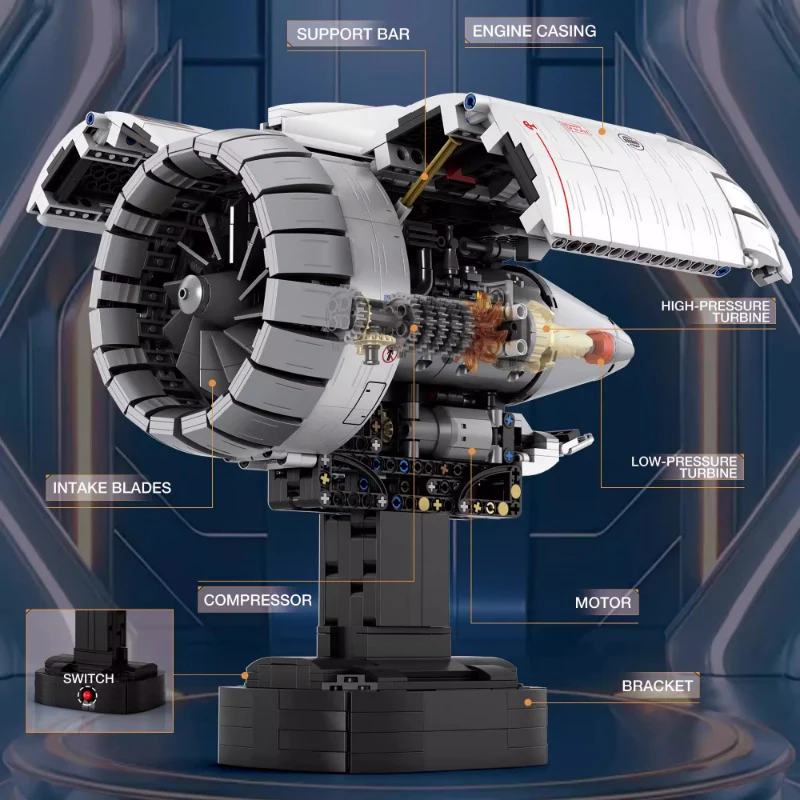1786pcs Reobrix 33019 Aviation turbofan engine - Image 2