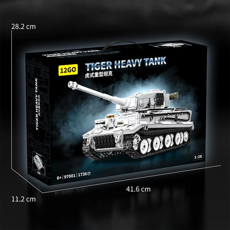 1802 pcs 12GO 97001 Tiger Heavy Tank - Image 5