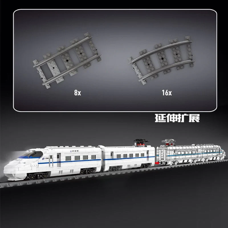 1808PCS Mould King12002 World Railway：CRH2 High-speed Train - Image 3