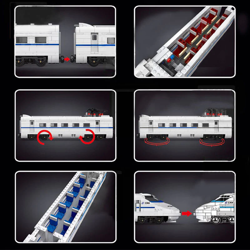 1808PCS Mould King12002 World Railway：CRH2 High-speed Train - Image 4